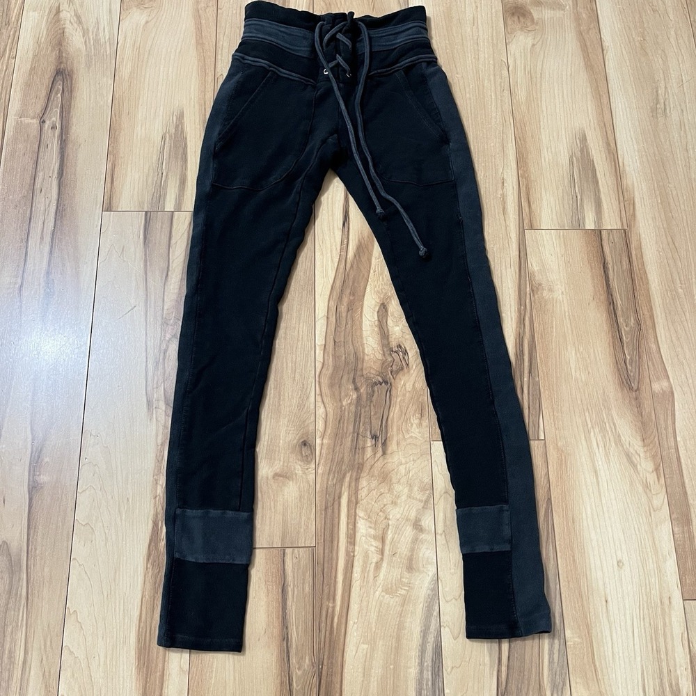 Free People FP Movement Patch Cotton Pull-Tie Waist Women's Leggings XS Black